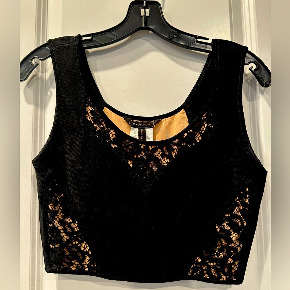 BCBGMaxAzria Black Lace Bra Top, Size Medium